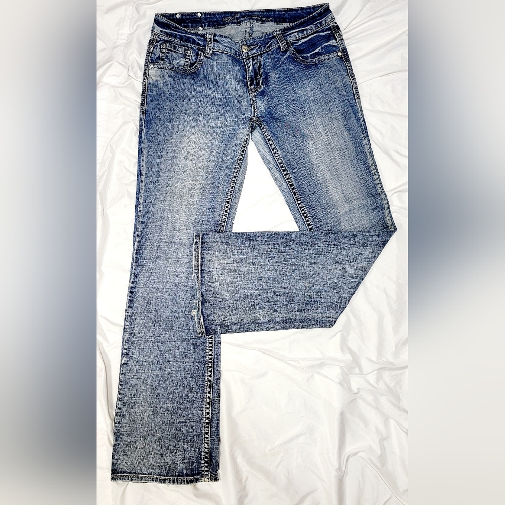 Wired Heart Womens Blue Jeans Size 32 Bootcut Pants Denim Bottoms